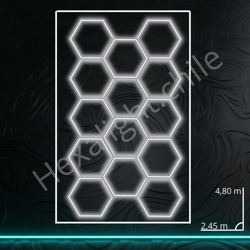 Sistema Hexa Kit 14 Hexágono 4,80 m x 2,45 m / Con bordes (680W)