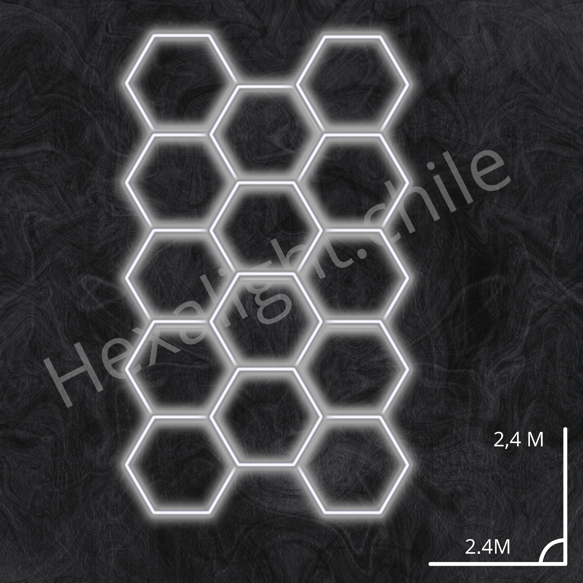 Hexalight.chile Set 14 hexagonos (2,4m x 4m / Sin bordes) - Imagen 1