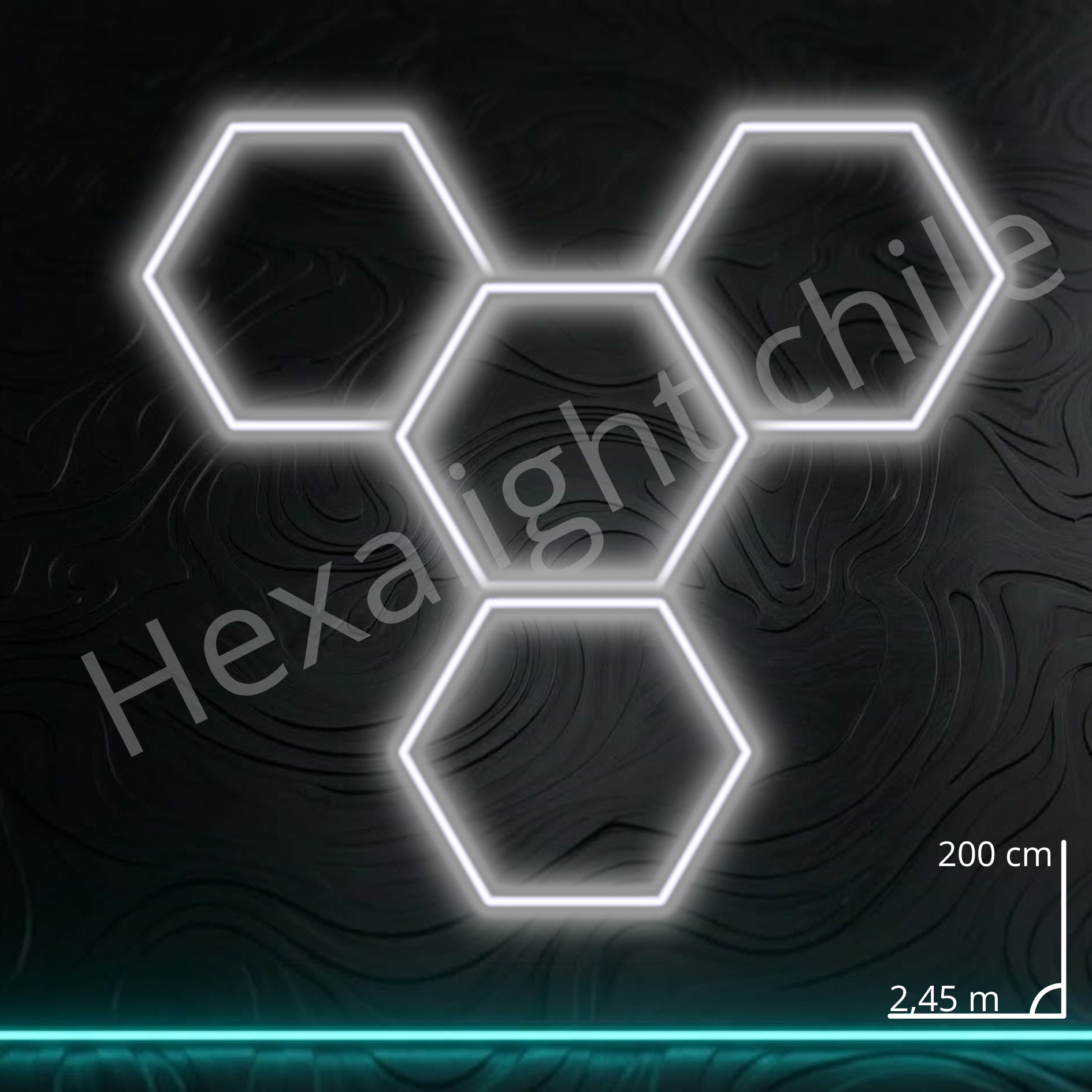 Sistema Hexa Kit 4 Hexágonos 200 cm x 2,45 m (147W)