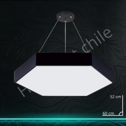Lampara black Out Colgante Hexágono completo 52 cm x 60 cm (54W)