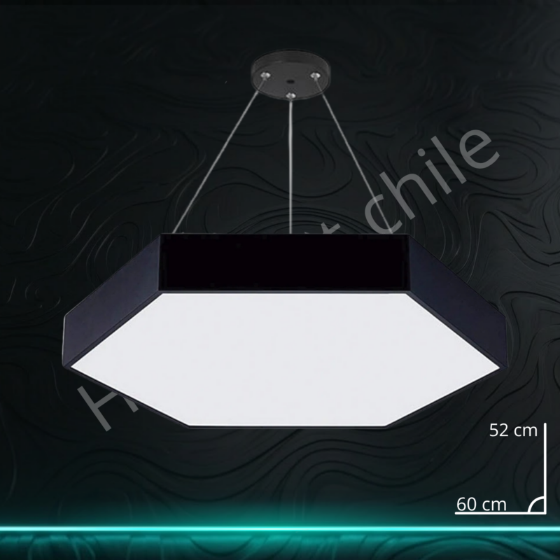 Lampara black Out Colgante Hexágono completo 52 cm x 60 cm (54W)