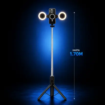 Trípode LED Ajustable 1.70 m doble luz