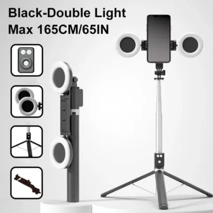 Trípode LED Ajustable 1.70 m doble luz - Imagen 3